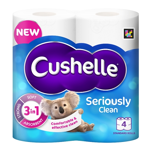 Cushelle Toilet Tissue White 4s (4 x 180 Sheets) pack shot