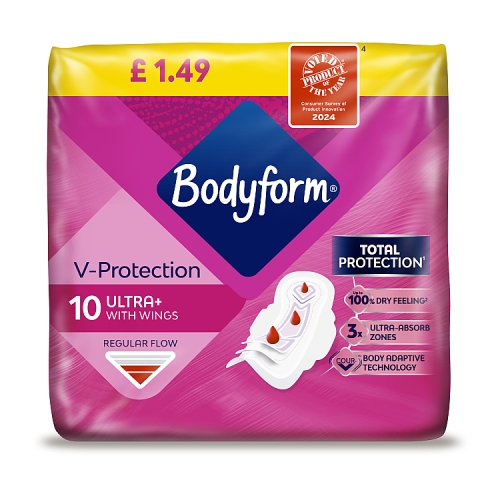 Bodyform Ultra Normal Towel 10s PMP pack shot