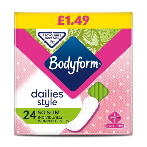 Bodyform Dailies So Slim Pantyliners 24s PMP pack shot