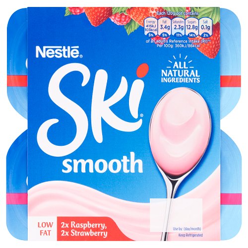 NESTLE SKI SMOOTH STRAWBERRY & RASPBERRY 4PK pack shot