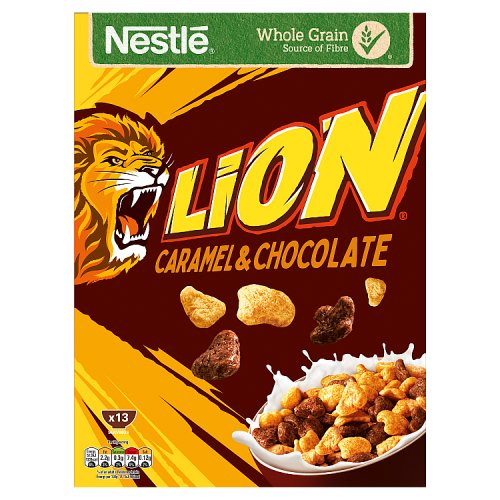 Nestle Lion Caramel & Chocolate Cereal 400g pack shot