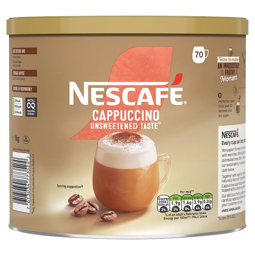 Nescafe Gold Cappuccino Unsweetened Tin 1kg pack shot