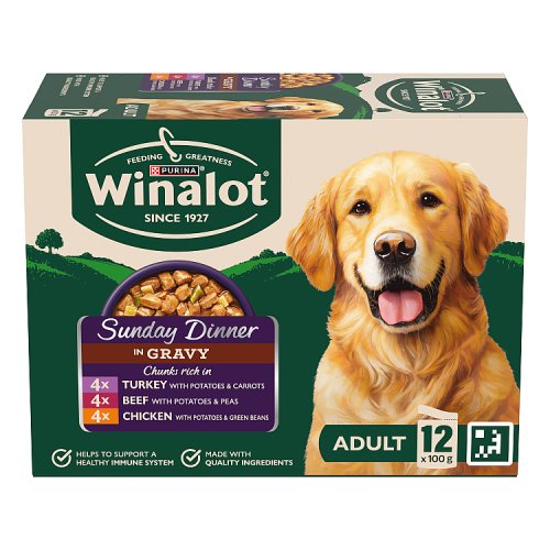 Winalot Sunday Dinner Dog Pouches (12 x 100g) pack shot