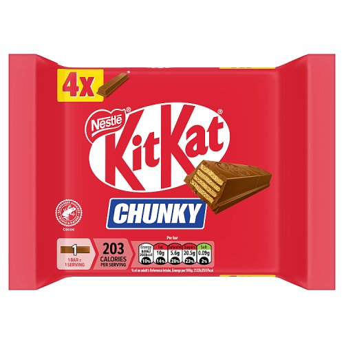KitKat 4 Finger Chunky Milk 4pk (4 x 40g) pack shot