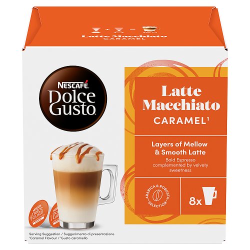 Nescafe Dolce Gusto Caramel Macchiatto 16s 145.6g pack shot