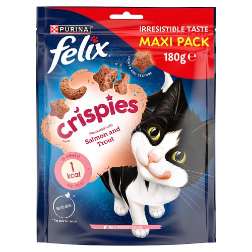 Felix Crispies Salmon & Trout Cat Treats 180g pack shot