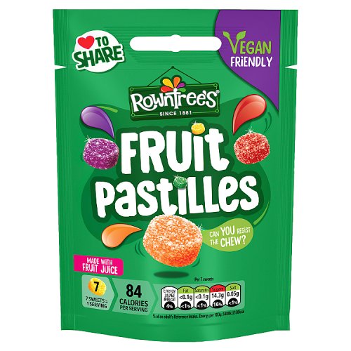 Rowntrees Fruit Pastilles Vegan Pouch 143g pack shot