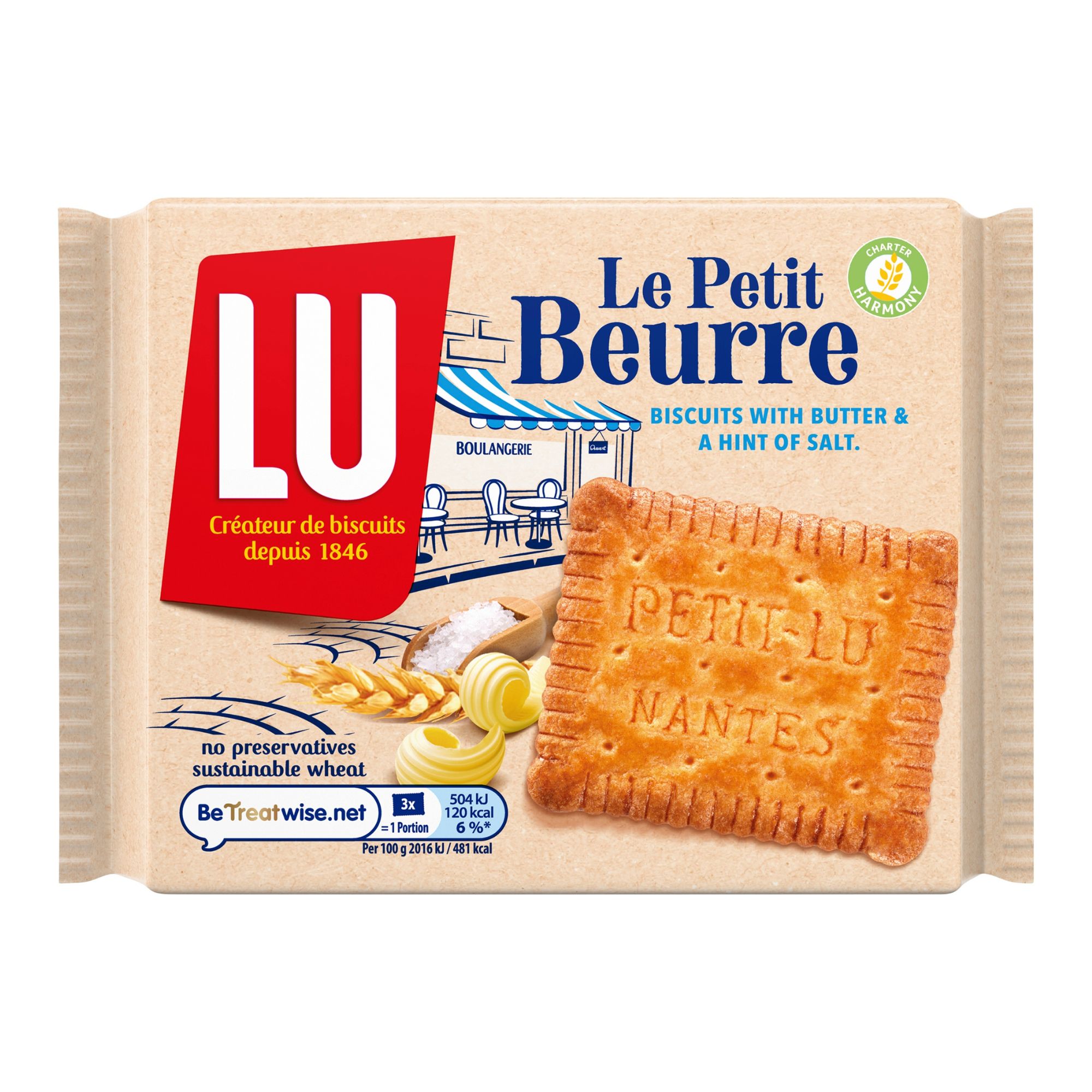 Lu Petit Beurre Salted Butter Biscuit 167g pack shot