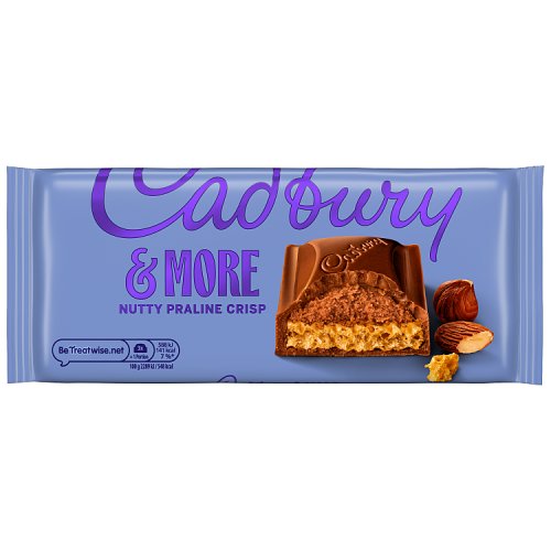 Cadbury Dairy Milk More Nutty Pra Crisp 180g pack shot