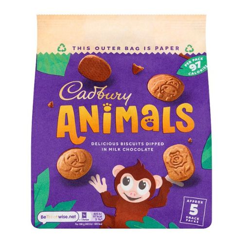 Cadbury Mini Animal 5pk 99.5g pack shot