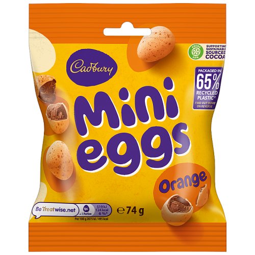 Cadbury Mini Egg Orange Bag 74g pack shot