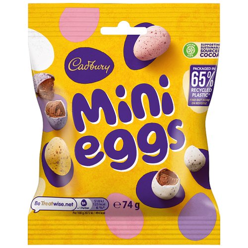 Cadbury Mini Eggs Bag Clipstrip 74g pack shot