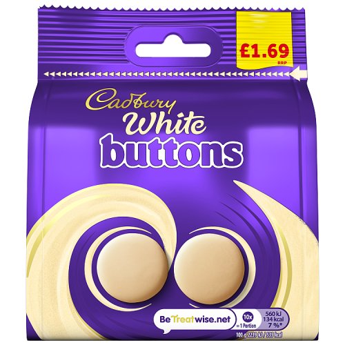 Cadbury White Buttons 85g PMP pack shot