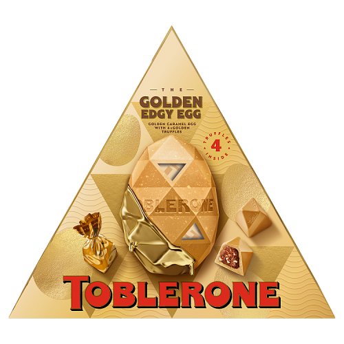 Toblerone Golden Edgy Easter Egg with Golden Truffles 258g pack shot