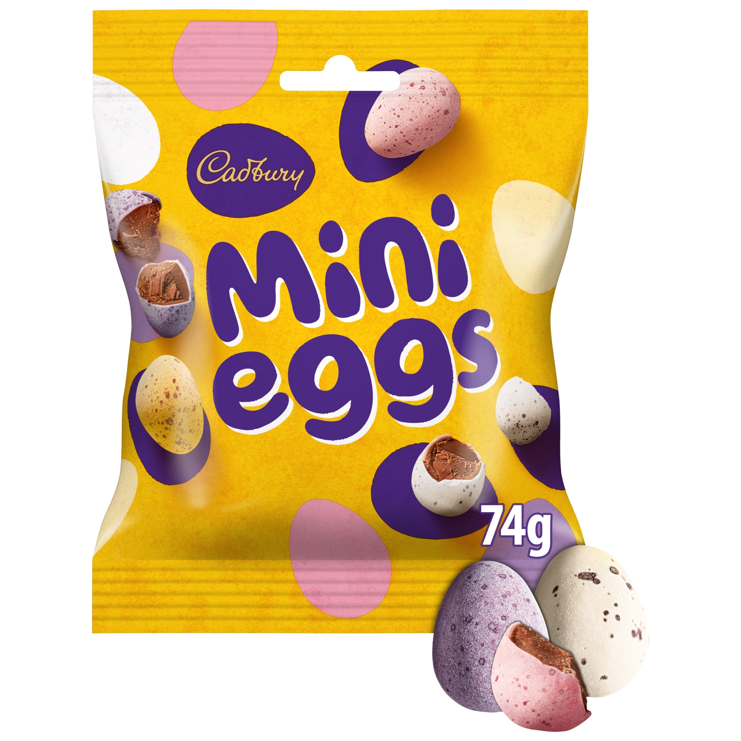 Cadbury Mini Eggs Bag Hod 74g pack shot