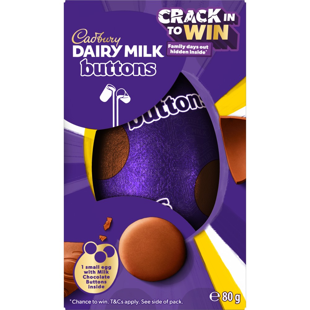 Cadbury Dairy Milk Buttons Easter Egg 80g pack shot