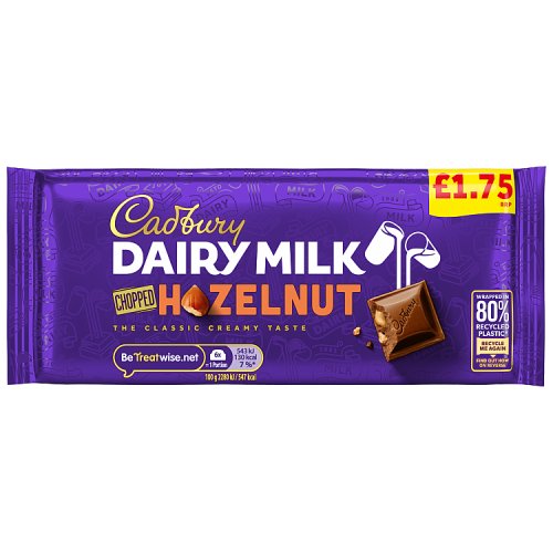 Cadbury Dairy Milk Block Chopped Hazelnut PM £1.75 95g pack shot