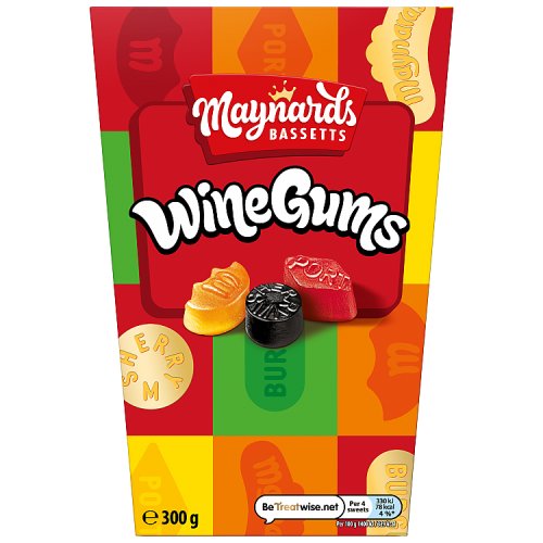 Maynards Bassetts Wine Gums Carton 300g pack shot