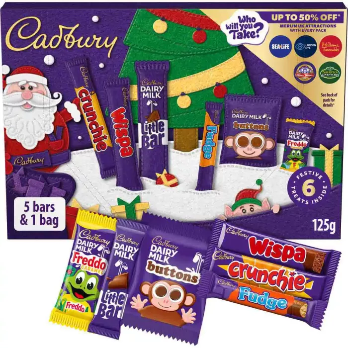 Cadbury Medium Santa Selection Box 125g pack shot