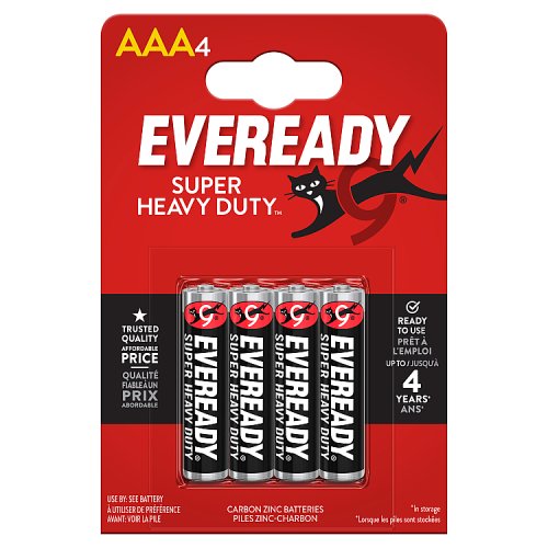 Eveready Super Heavy Duty 4s pack shot