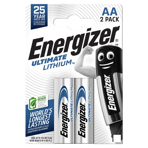 Energizer Lithium Battery AA 2s pack shot