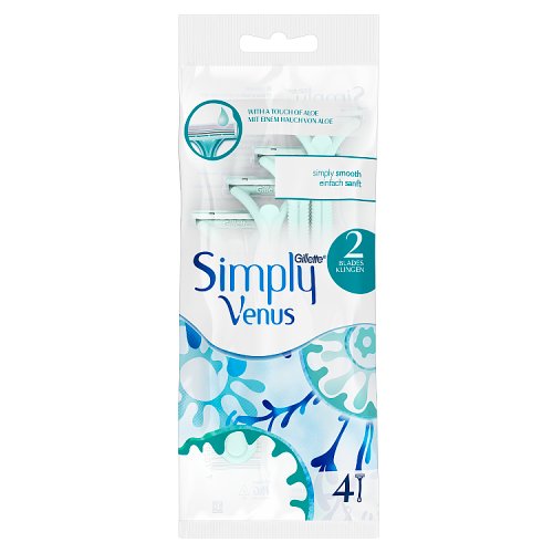 Gillette Simply Venus 2 Disposable Razors 4s pack shot
