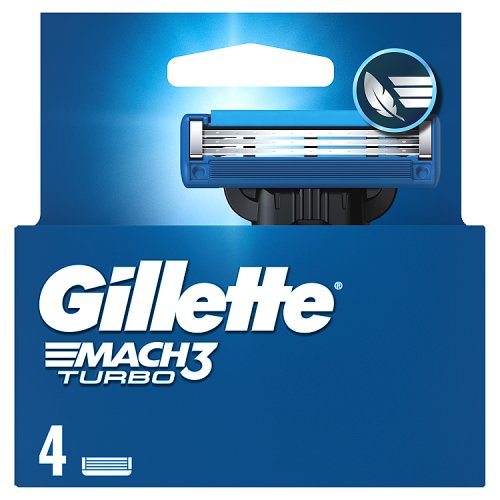 Gillette Mach 3 Turbo Blades 4's (New Pack) pack shot