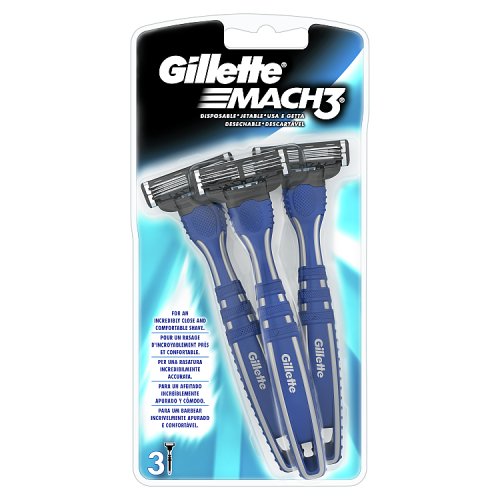 Gillette Mach 3 Disposable Razor 3s SRP pack shot