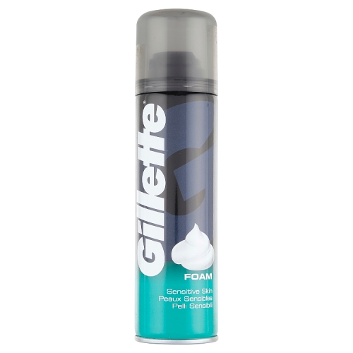 Gillette Shave Foam Sensitive Skin Srp 200ml pack shot