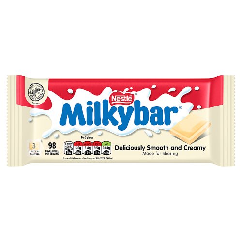 Milkybar White Chocolate Block 90g pack shot