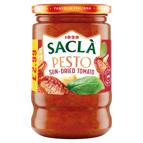 Sacla Sundried Tomato Pesto 190g PMP pack shot