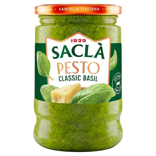 Sacla Classic Green Pesto 190g pack shot