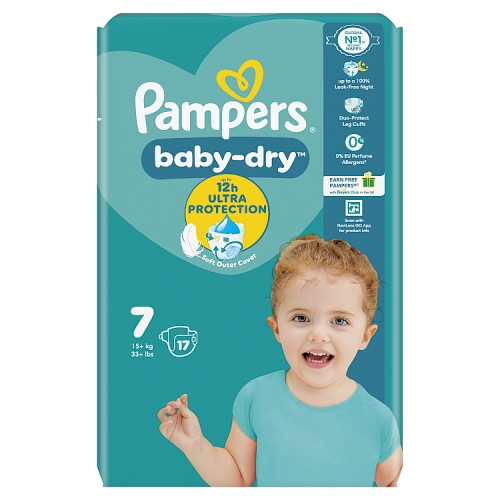 Pampers Baby Dry Taped Carry Pack Size 7 17s pack shot