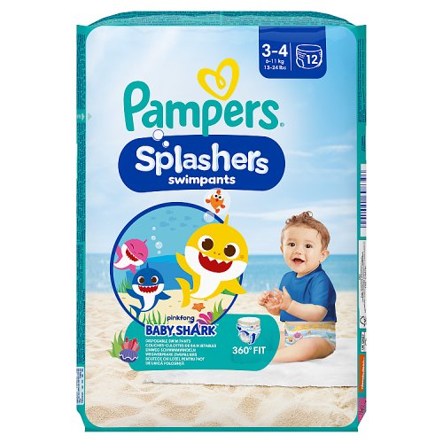 Pampers Splashers Baby Shark Size 3 12s pack shot