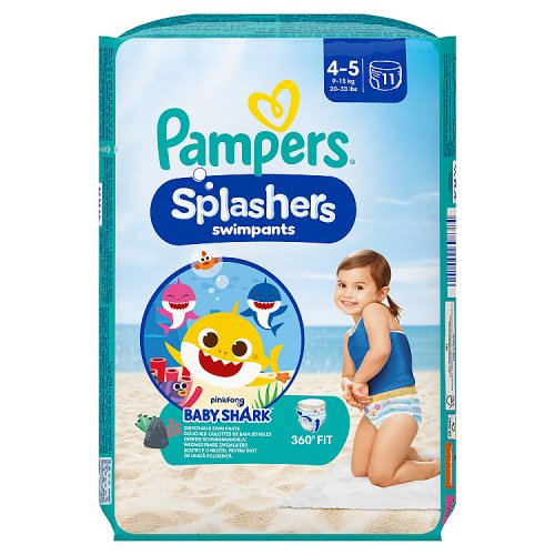 Pampers Splashers Baby Shark Size 4 11s pack shot