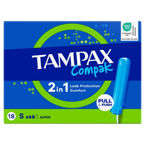 Tampax Compak Super 18ct SRP pack shot