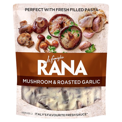 GIOVANNI RANA MUSHROOM & ROASTED GARLIC FRESH SAUCE pack shot