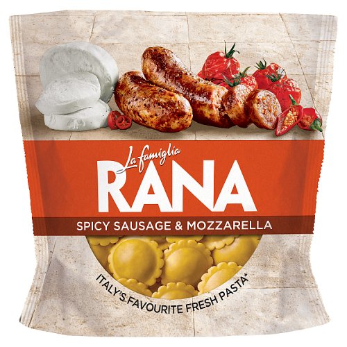 GIOVANNI RANA SPICY SAUSAGE & MOZZARELLA TORTELLONI pack shot