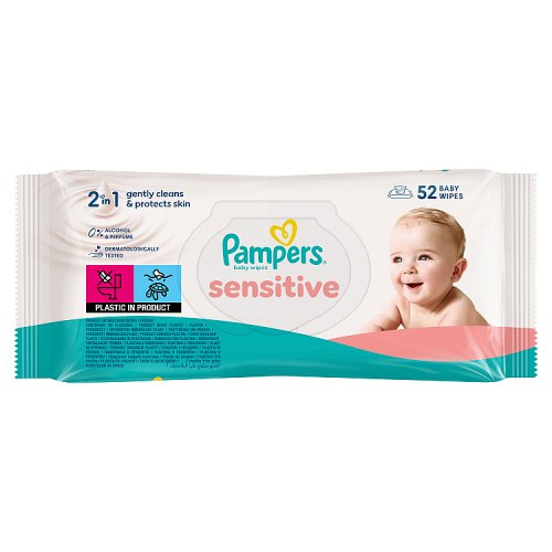 Pampers Baby Wipes Sensitive 52s pack shot