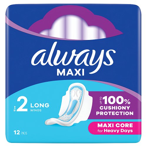 Always Maxi Long Wings Size 2 12ct pack shot