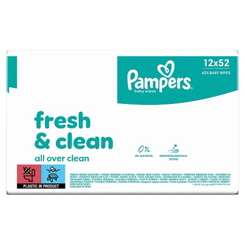 Pampers Baby Wipes Scented 1x(12x52s) pack shot