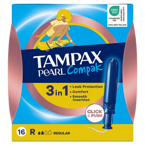 Tampax Compak Pearl Regular 16CTX8 pack shot