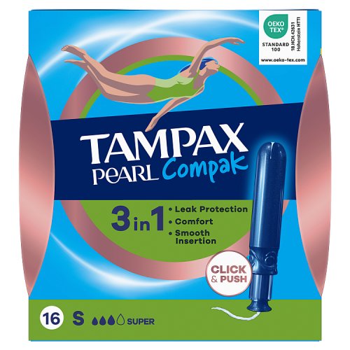 Tampax Compak Pearl Super 16CTx8 pack shot