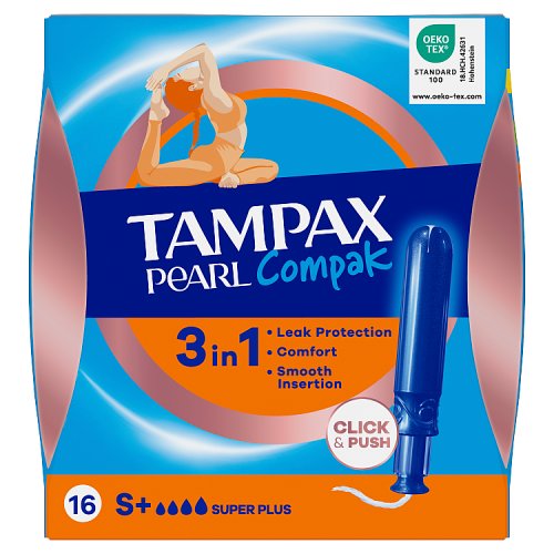Tampax Compak Pearl Super Plus 16CTX8 pack shot
