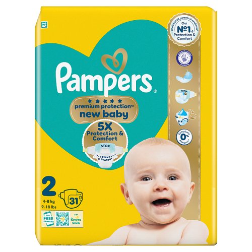 Pampers Premium Protection New Baby Size 2 31s pack shot