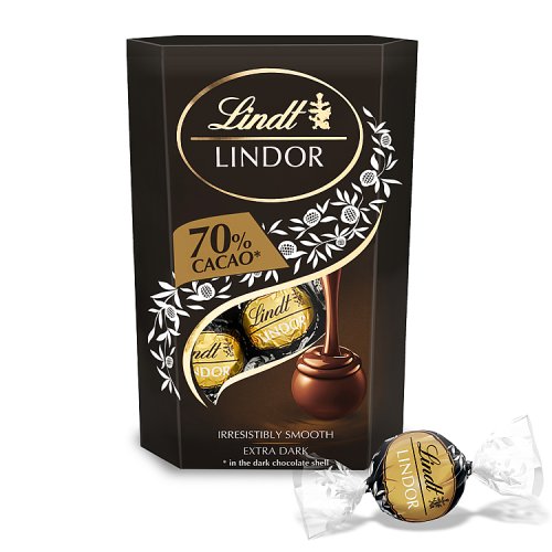 Lindt Lindor Cornet 70% 200g pack shot