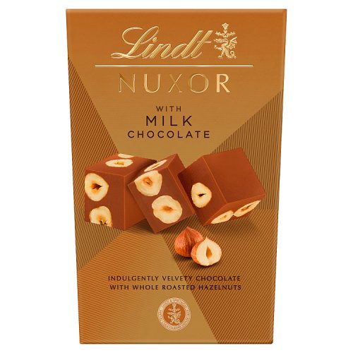 Lindt Nuxor with Milk Chocolate 150g pack shot