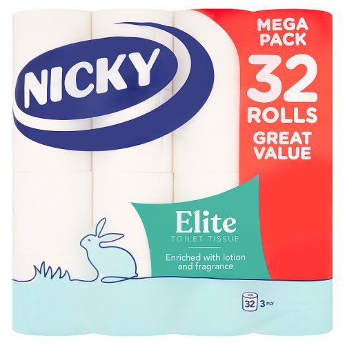 Nicky Elite 32 Roll Tt Nicky Elite 3Ply 32R 32 -P pack shot