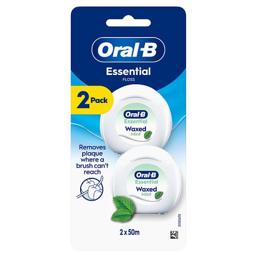 Oral-B Essential 2x50m Floss Mint Waxed pack shot