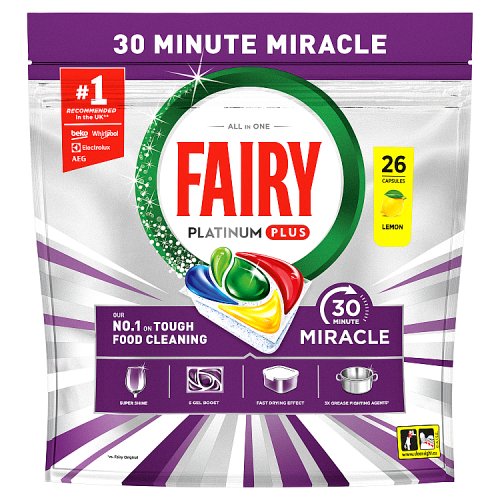 Fairy Miracle Auto Dishwashing Tablet Lemon 26s pack shot